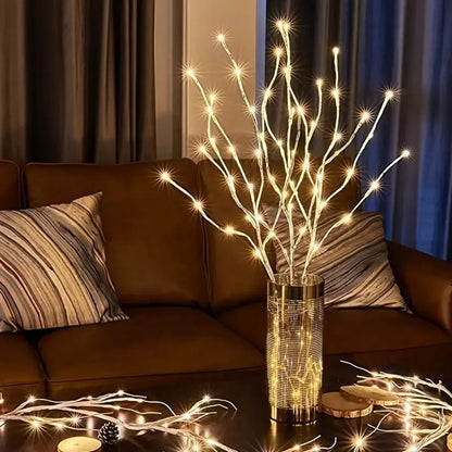 1 PC White Birch Branch Lights Battery Operated 20 LED Fairy Lights Willow Branches for Home Bedroom Inside Outdoor Decoration