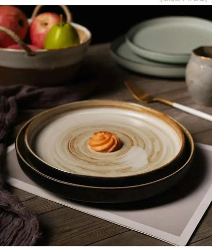 Prato Cerâmico Japonês Borda Reta – Mesa Sofisticada