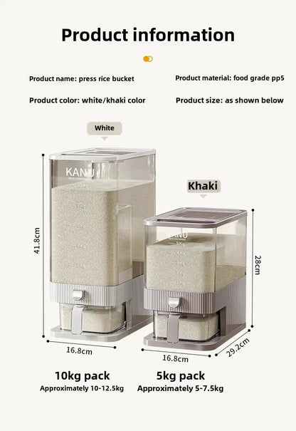 Sealed Rice Storage Container Easy Dispense Kitchen Box