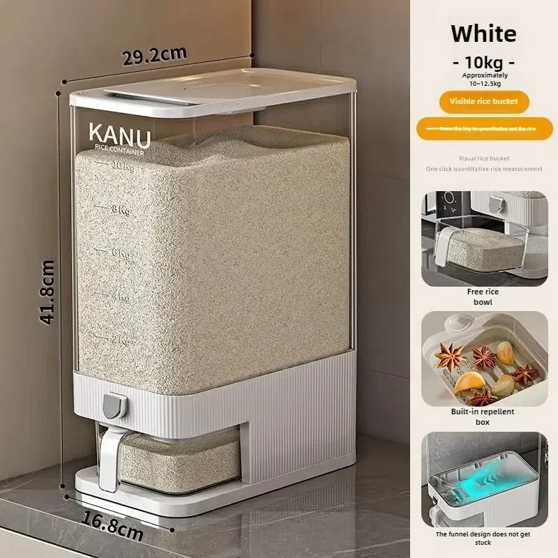 Sealed Rice Storage Container Easy Dispense Kitchen Box