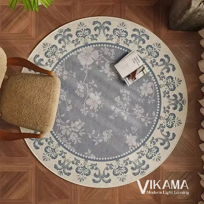 VIKAMA Circular Minimalist Light Luxury Carpet Minimalist Style Sofa Carpet Living Room Home Decoration Washable Floor Mat
