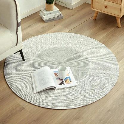 Handmade Round Rug Jute Carpets Woven Rattan Carpet With Tassel for Bedroom Living Room Vintage Linen Cotton Floor Mats