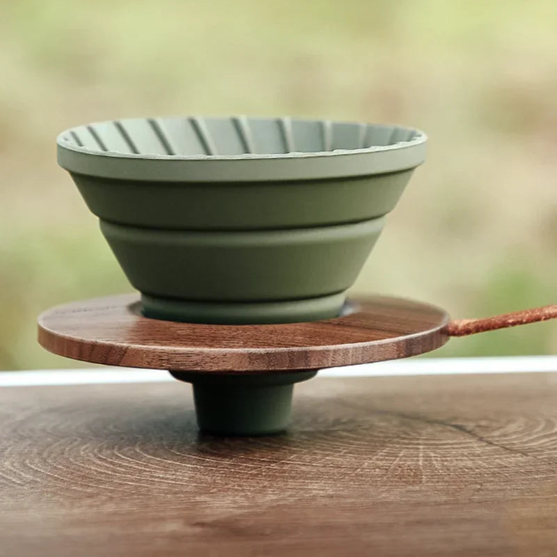 Coador de café dobrável de silicone para viagens