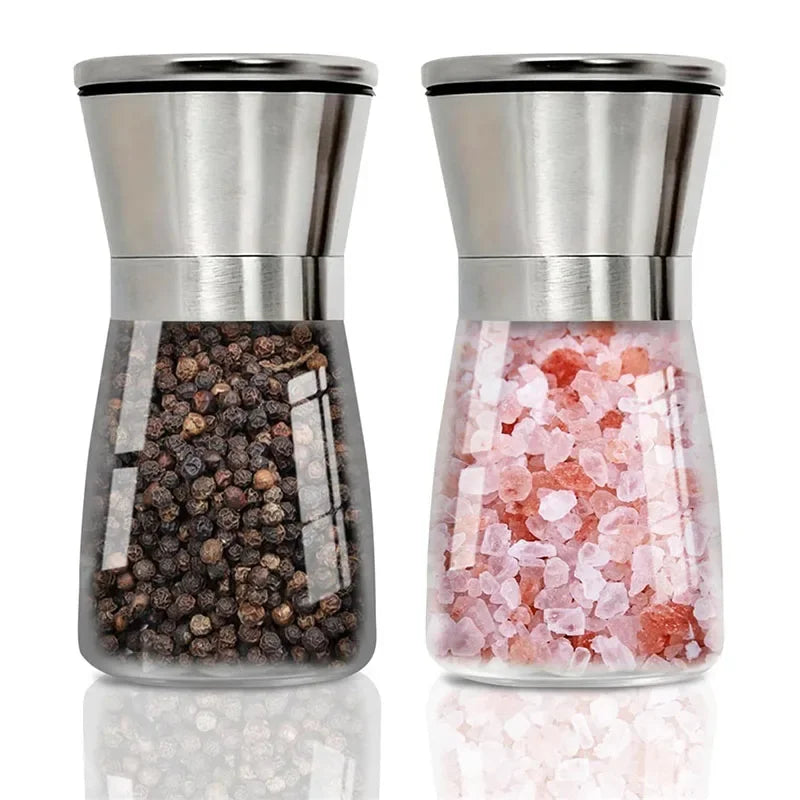 1/2pcs Manual Salt Pepper Grinder Pepper Grinder Salt Grinder Stainless Steel Salt and Pepper Shakers Kitchen Mills Accessories