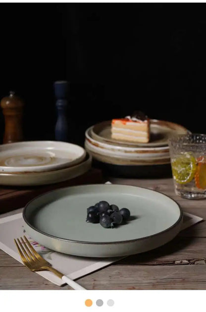 Prato Cerâmico Japonês Borda Reta – Mesa Sofisticada