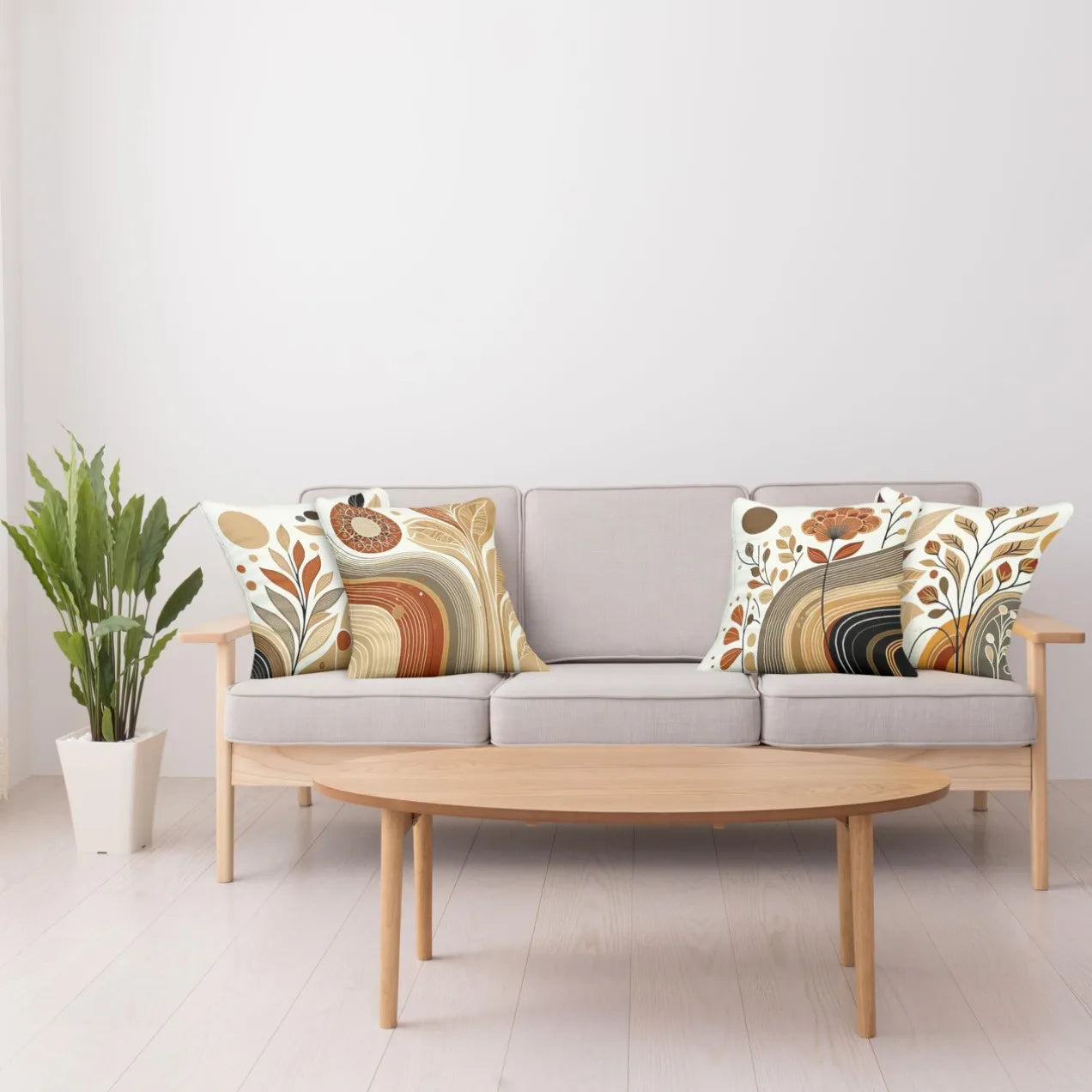 18x18inch Geometric Art Pattern Pillow Cover Machine Washable Square Cushion Covers For Home Decor and Gift Giving