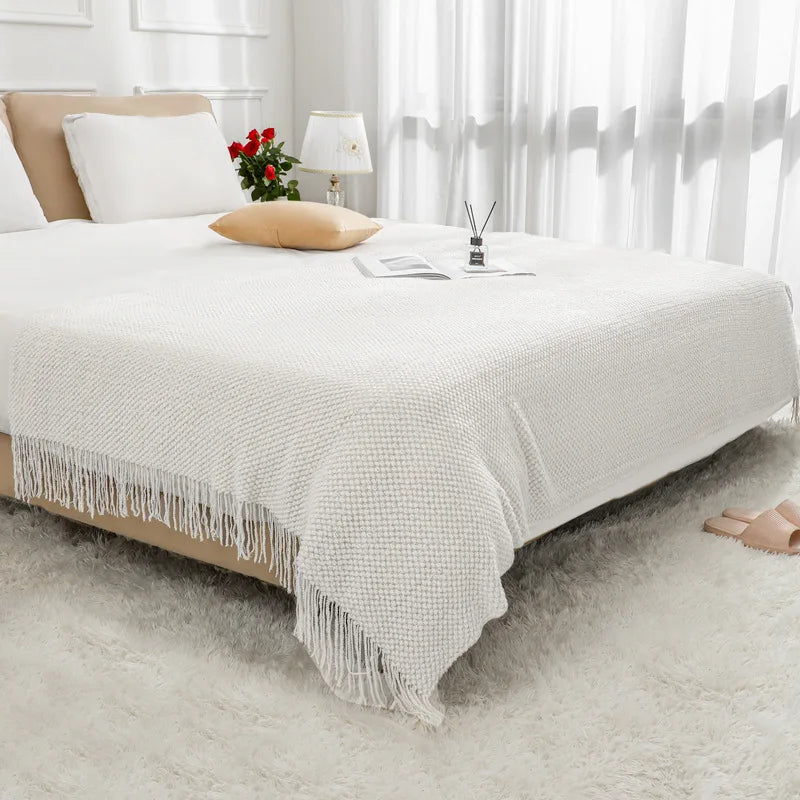 Manta de lujo bohemia y gruesa: decora y calienta tu hogar con elegancia natural