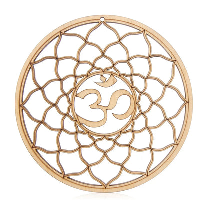 Wooden Wall Art Home Decor Flower Of Life Energy Mat Decorative Boards Crafts Slice Wood Base Coasters Sacred Geometry Ornament