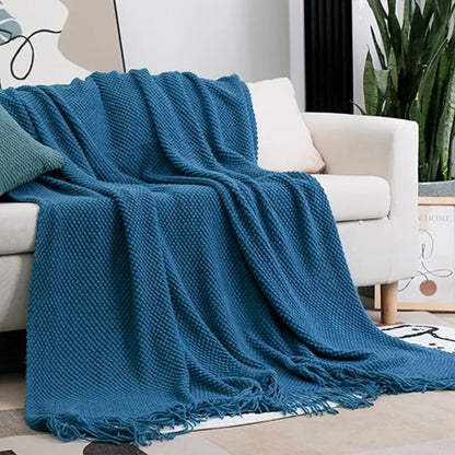 Soft Sofa Blanket Nordic Knitted Blankets Bed Sheet Decor Shawl Sofa Cover with Tassels Scarf Sofa Throw Blanket Drop Shipping