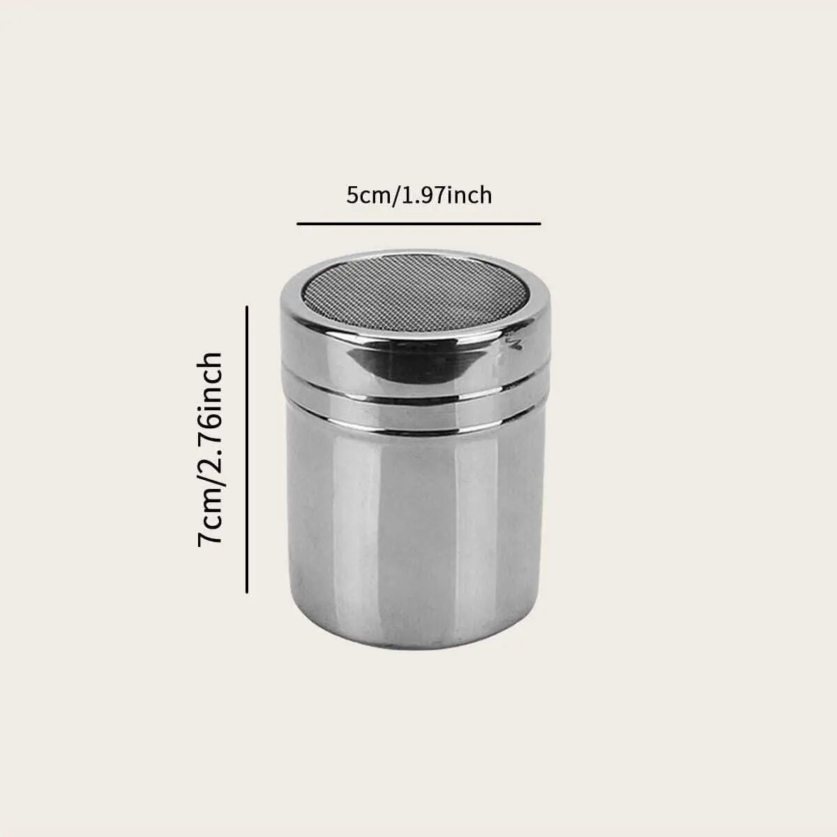 1pc-Silver stainless steel mesh tube type dusters dusting salt shaker spice jar Salt Sugar Pepper Shaker Box Cocoa Icing Powder