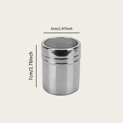 1pc-Silver stainless steel mesh tube type dusters dusting salt shaker spice jar Salt Sugar Pepper Shaker Box Cocoa Icing Powder