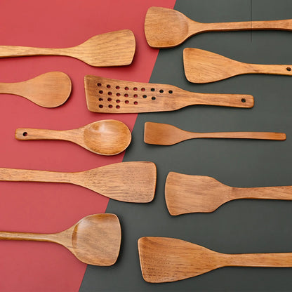 Wooden Kitchen Spatula Rice Ladle Soup Spoon Kitchen Cooking Tools Natural Wood Is Safe And Durable For Home Kitchens