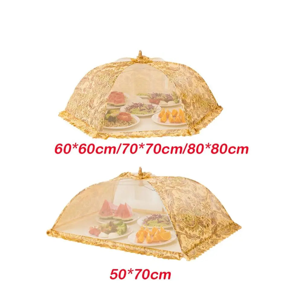 Foldable Food Cover Lace Mesh Vegetable Cover Dustproof Rice Umbrella Style Anti Fly Mosquito Insect Proof Food Bread Cover