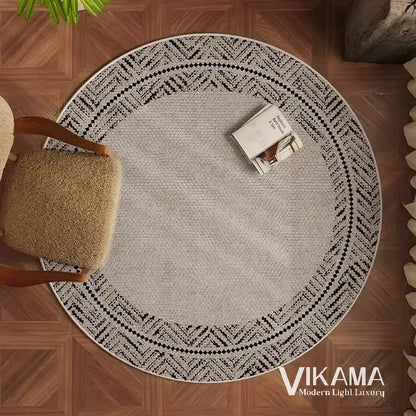 VIKAMA Circular Minimalist Light Luxury Carpet Minimalist Style Sofa Carpet Living Room Home Decoration Washable Floor Mat