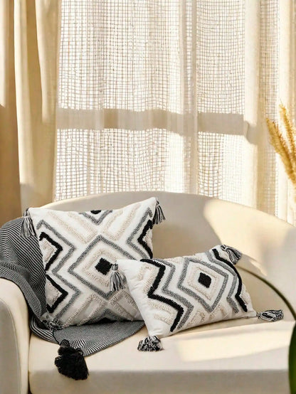 Boho Geometric Throw Pillow Cover
