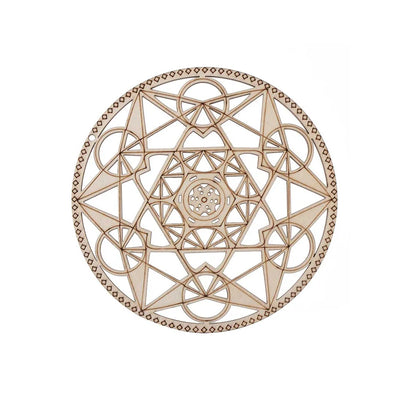 Wooden Wall Art Home Decor Flower Of Life Energy Mat Decorative Boards Crafts Slice Wood Base Coasters Sacred Geometry Ornament