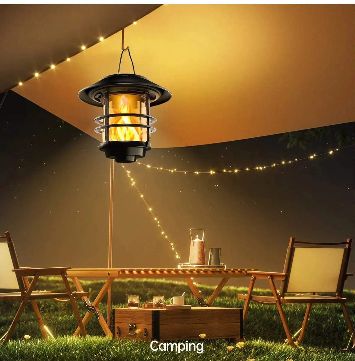1pcs Solar Hanging Lantern Outdoor Flickering Flames Waterproof Heavy Glass Stainless Solar Outdoor Light for Wall Fence Patio P