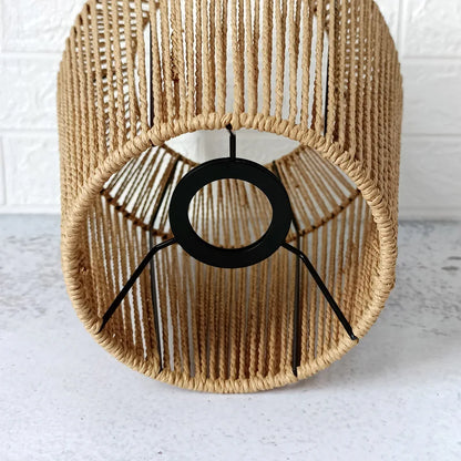 Rattan Pendant Lamp Shade Weaved for Restaurant Bar Bedroom Balcony Pendant Light Simple Retro Hand-woven Rattan