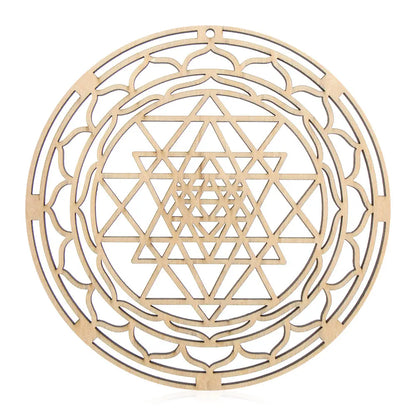 Wooden Wall Art Home Decor Flower Of Life Energy Mat Decorative Boards Crafts Slice Wood Base Coasters Sacred Geometry Ornament