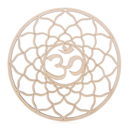 Wooden Wall Art Home Decor Flower Of Life Energy Mat Decorative Boards Crafts Slice Wood Base Coasters Sacred Geometry Ornament