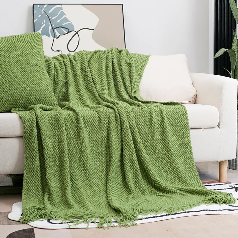 Soft Sofa Blanket Nordic Knitted Blankets Bed Sheet Decor Shawl Sofa Cover with Tassels Scarf Sofa Throw Blanket Drop Shipping