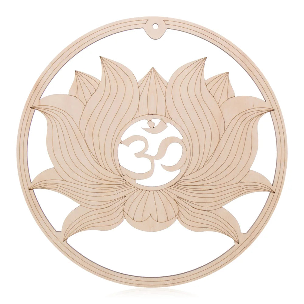 Wooden Wall Art Home Decor Flower Of Life Energy Mat Decorative Boards Crafts Slice Wood Base Coasters Sacred Geometry Ornament
