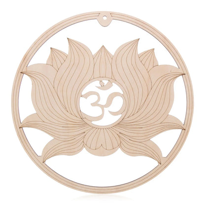 Wooden Wall Art Home Decor Flower Of Life Energy Mat Decorative Boards Crafts Slice Wood Base Coasters Sacred Geometry Ornament