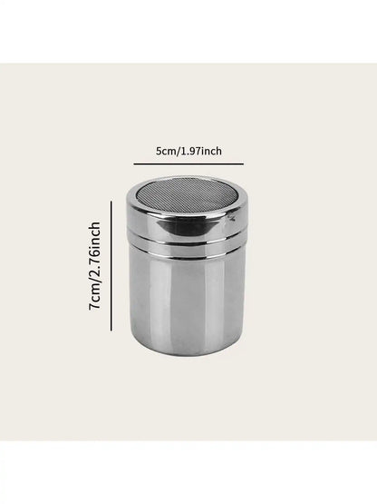 1pc-Silver stainless steel mesh tube type dusters dusting salt shaker spice jar Salt Sugar Pepper Shaker Box Cocoa Icing Powder