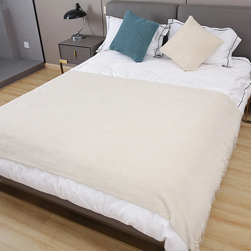 Soft Sofa Blanket Nordic Knitted Blankets Bed Sheet Decor Shawl Sofa Cover with Tassels Scarf Sofa Throw Blanket Drop Shipping