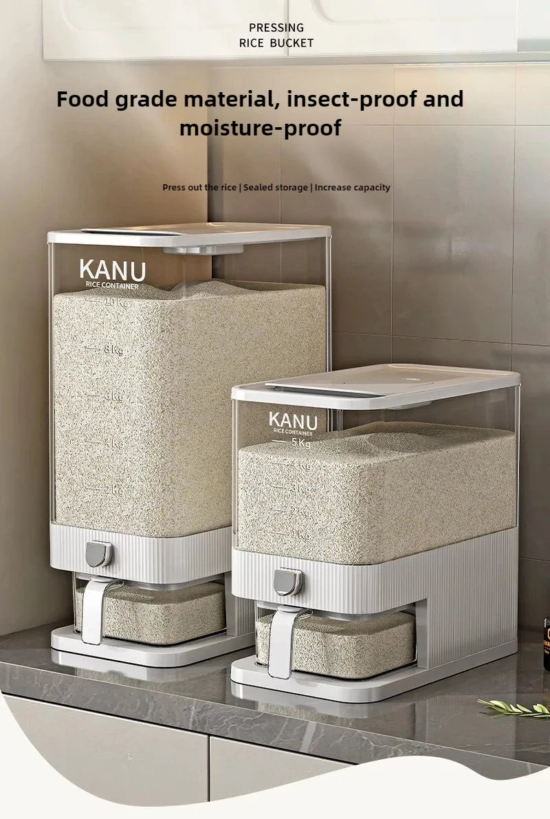 Sealed Rice Storage Container Easy Dispense Kitchen Box