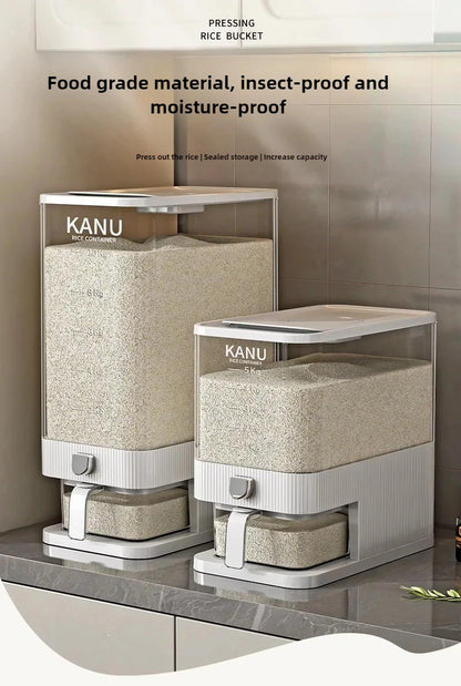 Sealed Rice Storage Container Easy Dispense Kitchen Box