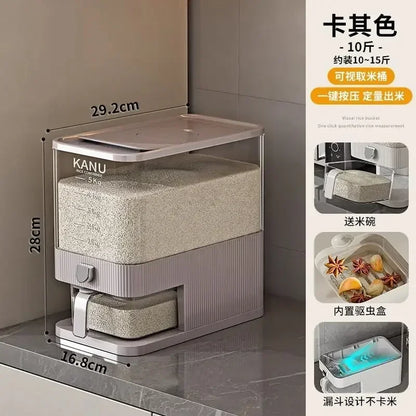Sealed Rice Storage Container Easy Dispense Kitchen Box