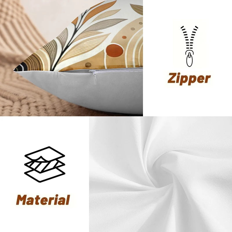 18x18inch Geometric Art Pattern Pillow Cover Machine Washable Square Cushion Covers For Home Decor and Gift Giving