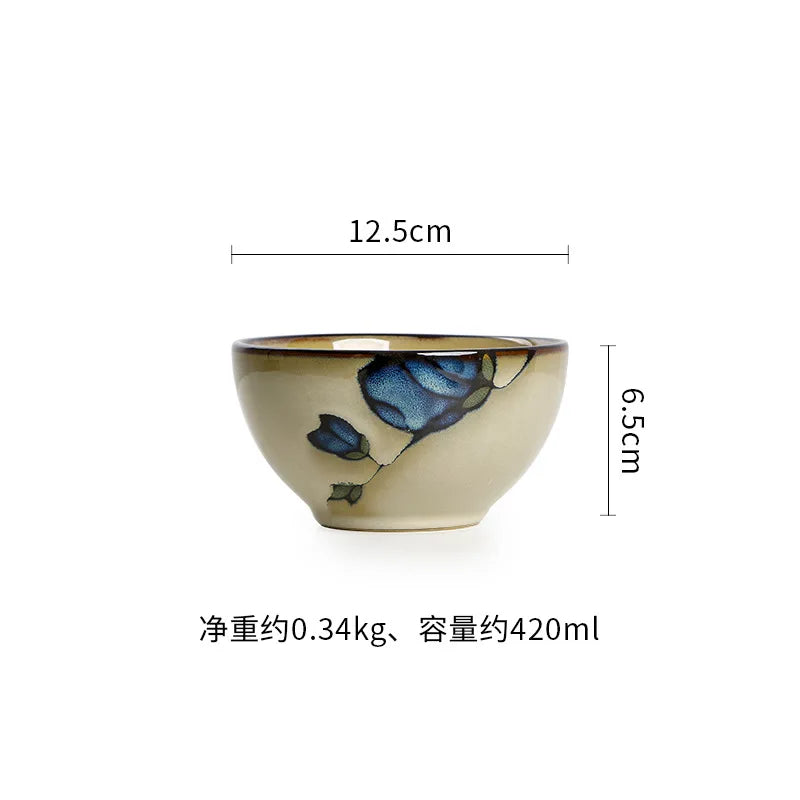 Hand Drawn Mulan Ceramic Plates, Fish Plates, Soup Bowls, Baking Pans, Rice Bowls, Snacks, Creative Retro Round Tableware