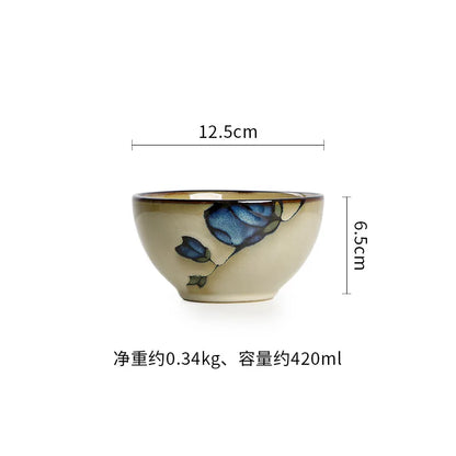 Hand Drawn Mulan Ceramic Plates, Fish Plates, Soup Bowls, Baking Pans, Rice Bowls, Snacks, Creative Retro Round Tableware