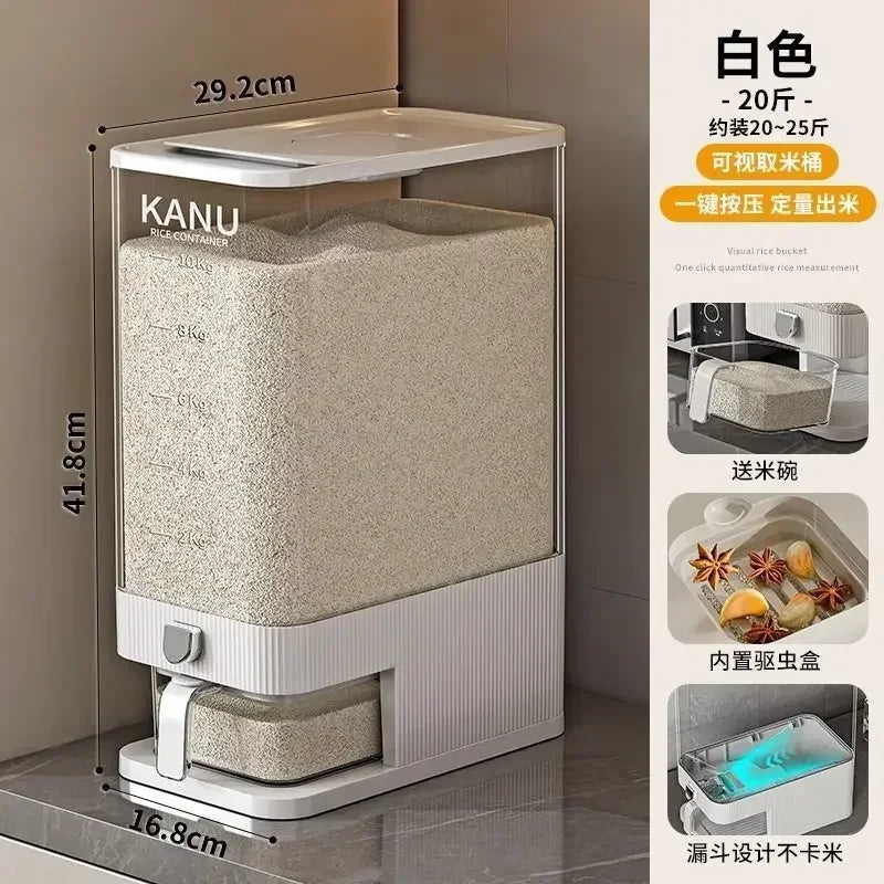 Sealed Rice Storage Container Easy Dispense Kitchen Box