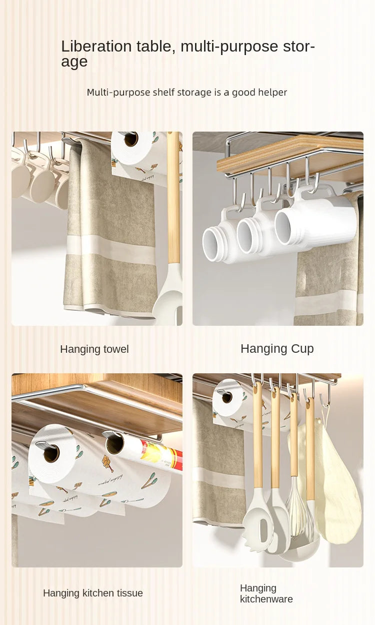 "SpaceSaver Hanging Rack – Sleek Under-Cabinet Storage for Pots, Covers & Kitchen Tools