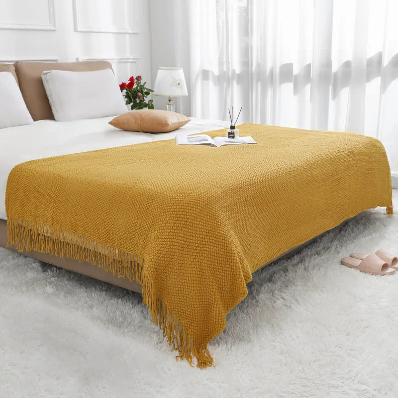 Manta de lujo bohemia y gruesa: decora y calienta tu hogar con elegancia natural