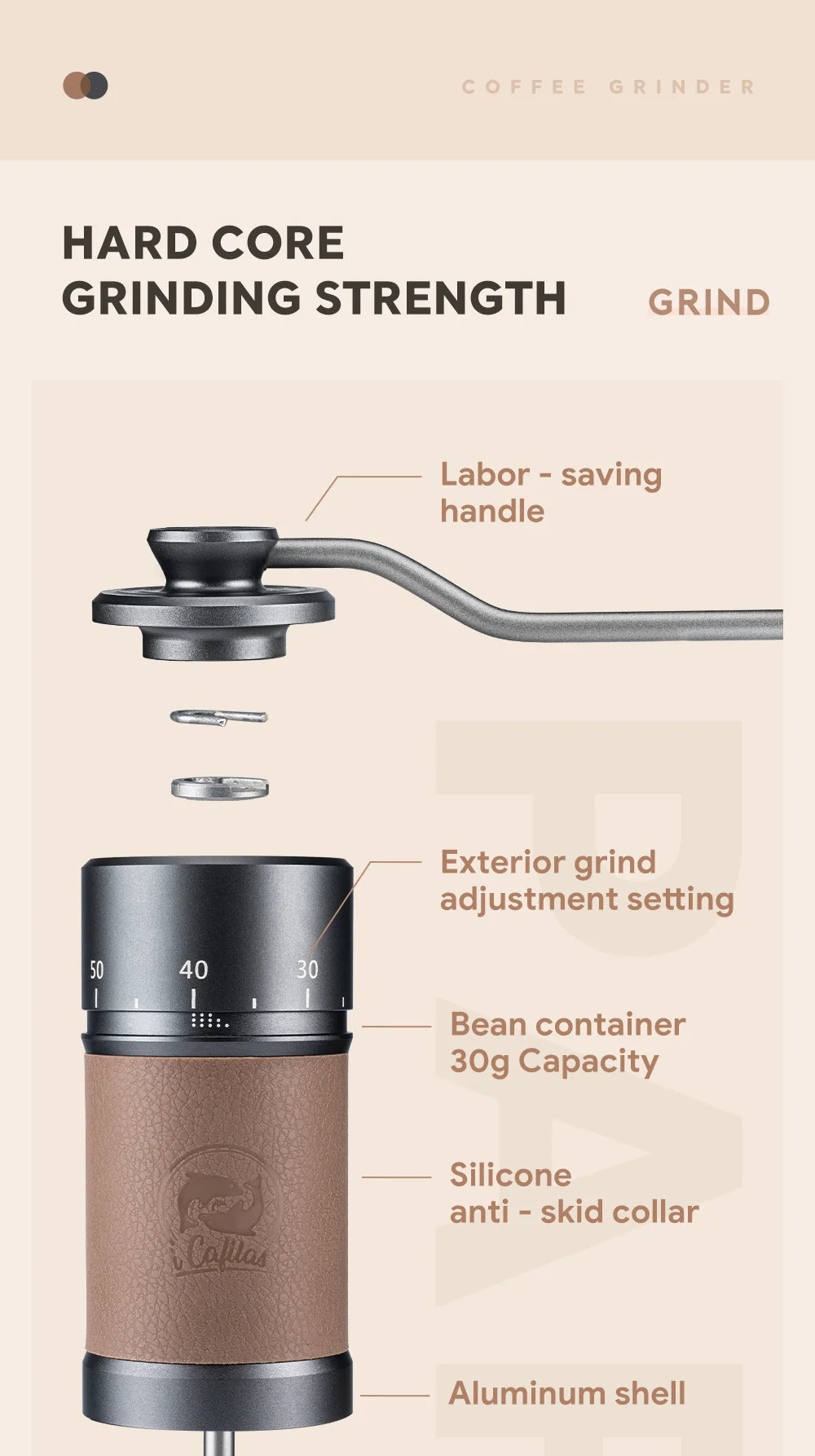 PrecisionBrew™ Manual Coffee Grinder