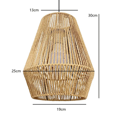 Rattan Pendant Lamp Shade Weaved for Restaurant Bar Bedroom Balcony Pendant Light Simple Retro Hand-woven Rattan