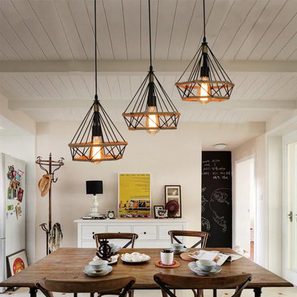 E27 Industrial Lighting Loft Pendant Light Vintage Lamp Shade Loft Coffee Bar Kitchen Hanging Pendant Light Metal and Hemp Rope