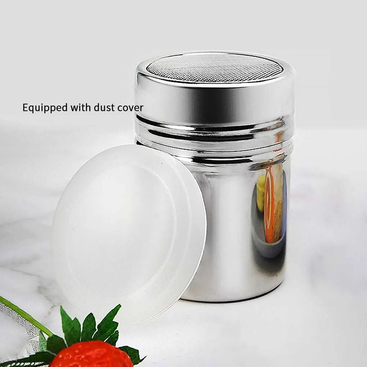 1pc-Silver stainless steel mesh tube type dusters dusting salt shaker spice jar Salt Sugar Pepper Shaker Box Cocoa Icing Powder