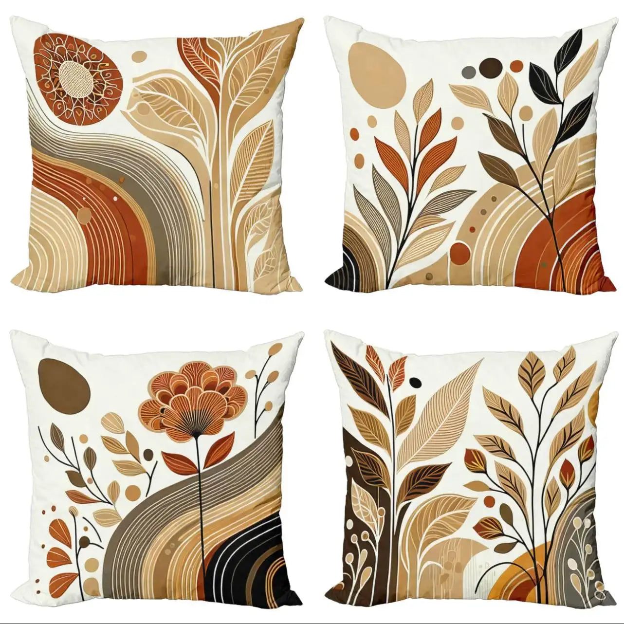 18x18inch Geometric Art Pattern Pillow Cover Machine Washable Square Cushion Covers For Home Decor and Gift Giving