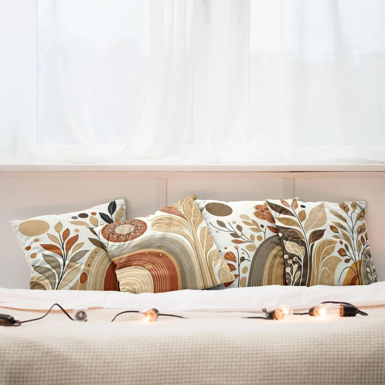 18x18inch Geometric Art Pattern Pillow Cover Machine Washable Square Cushion Covers For Home Decor and Gift Giving