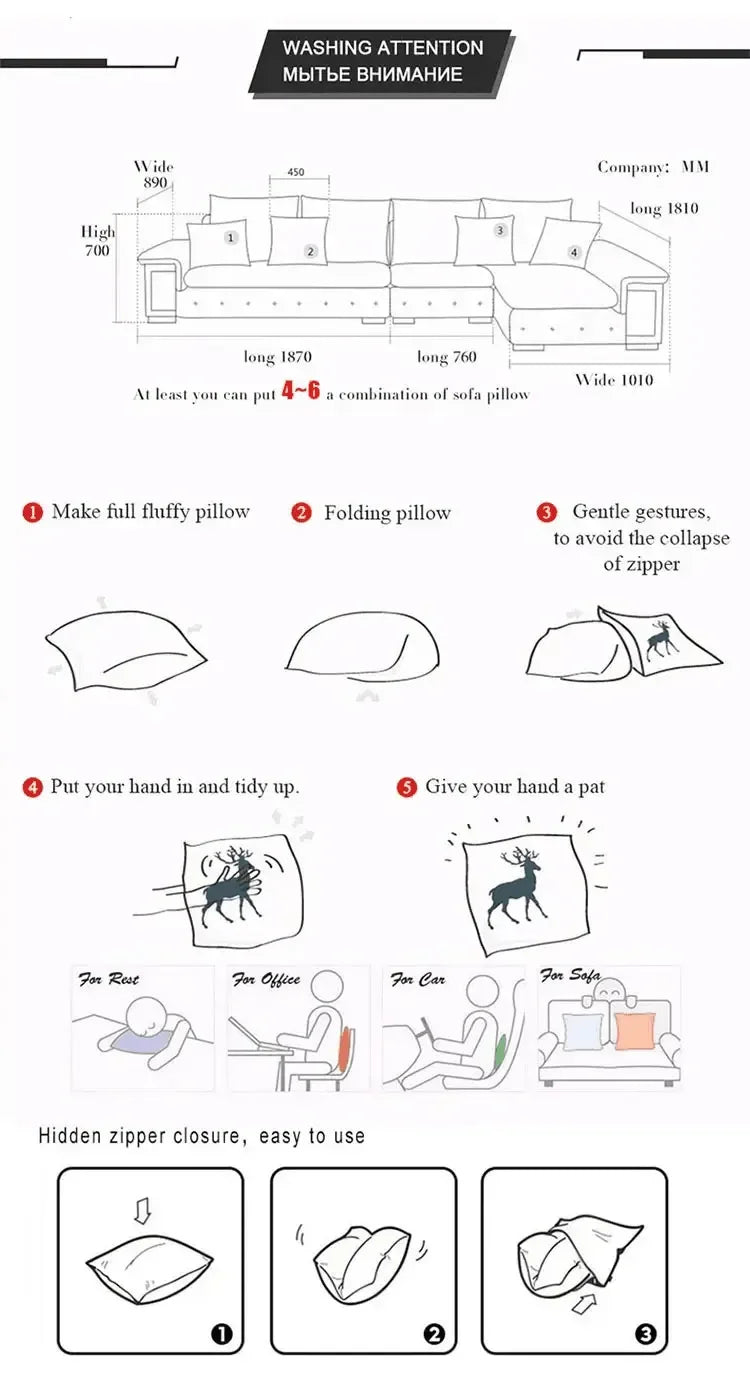 45x45 Boho Style Chenille Decorative Throw Pillow Cover Soft Geometric Lines Cushion Covers 3-color Pillowcase Sofa Living Room