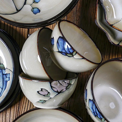 Hand Drawn Mulan Ceramic Plates, Fish Plates, Soup Bowls, Baking Pans, Rice Bowls, Snacks, Creative Retro Round Tableware