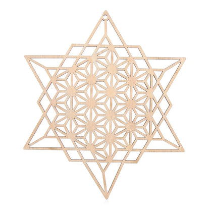 Wooden Wall Art Home Decor Flower Of Life Energy Mat Decorative Boards Crafts Slice Wood Base Coasters Sacred Geometry Ornament