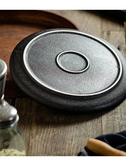 Japanese Style Black Ceramic Plate Set