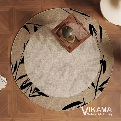 VIKAMA Circular Minimalist Light Luxury Carpet Minimalist Style Sofa Carpet Living Room Home Decoration Washable Floor Mat