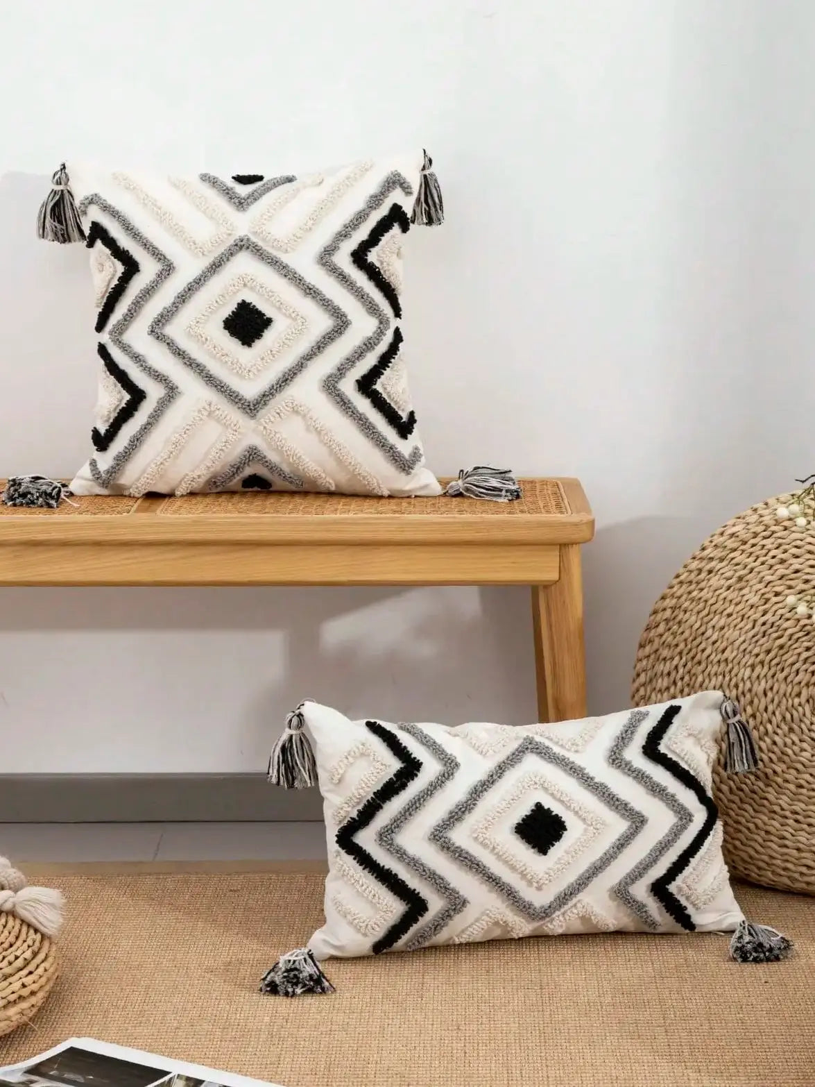 Boho Geometric Throw Pillow Cover